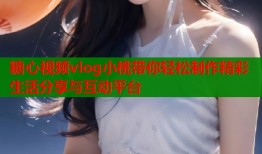 糖心视频vlog小桃带你轻松制作精彩生活分享与互动平台