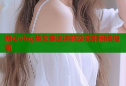 糖心vlog英文表达详解及实用翻译指南