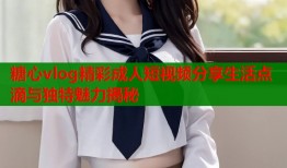 糖心vlog精彩成人短视频分享生活点滴与独特魅力揭秘