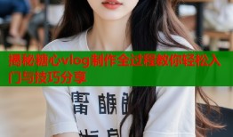 揭秘糖心vlog制作全过程教你轻松入门与技巧分享