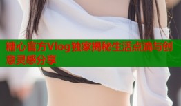 糖心官方Vlog独家揭秘生活点滴与创意灵感分享