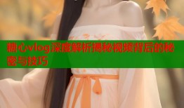 糖心vlog深度解析揭秘视频背后的秘密与技巧