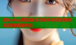 糖心vlog黄旧版全功能体验轻松制作高质量视频教程