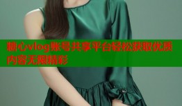 糖心vlog账号共享平台轻松获取优质内容无限精彩