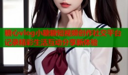 糖心vlog小糖糖短视频创作社交平台记录精彩生活互动分享新体验
